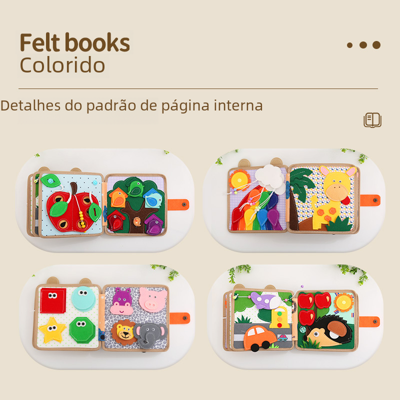 Baby Felt Busy Educational Fabric Book with Velcro