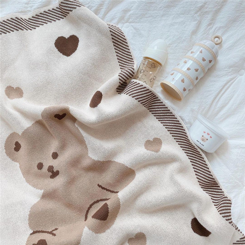 Warm Knitted Blanket for Baby Stroller