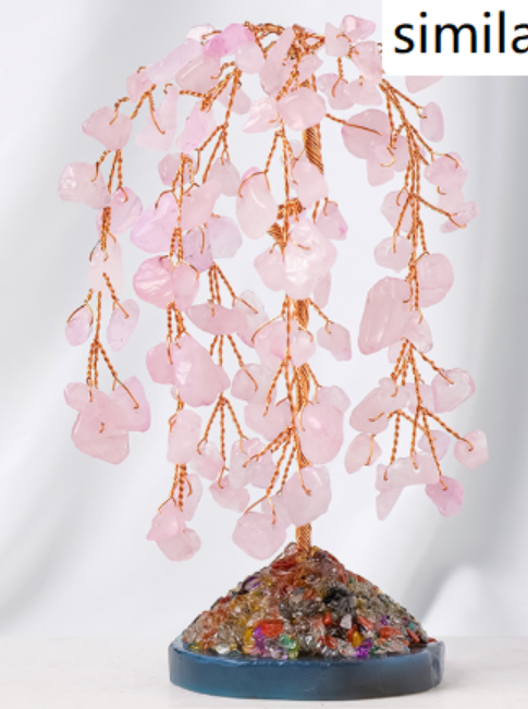 Natural Colorful Crystal Tree with Amethyst Base Decor