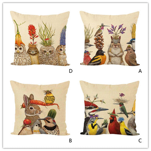 Animal Owl Cushion Cover Pillowcase (No Pillow Included)