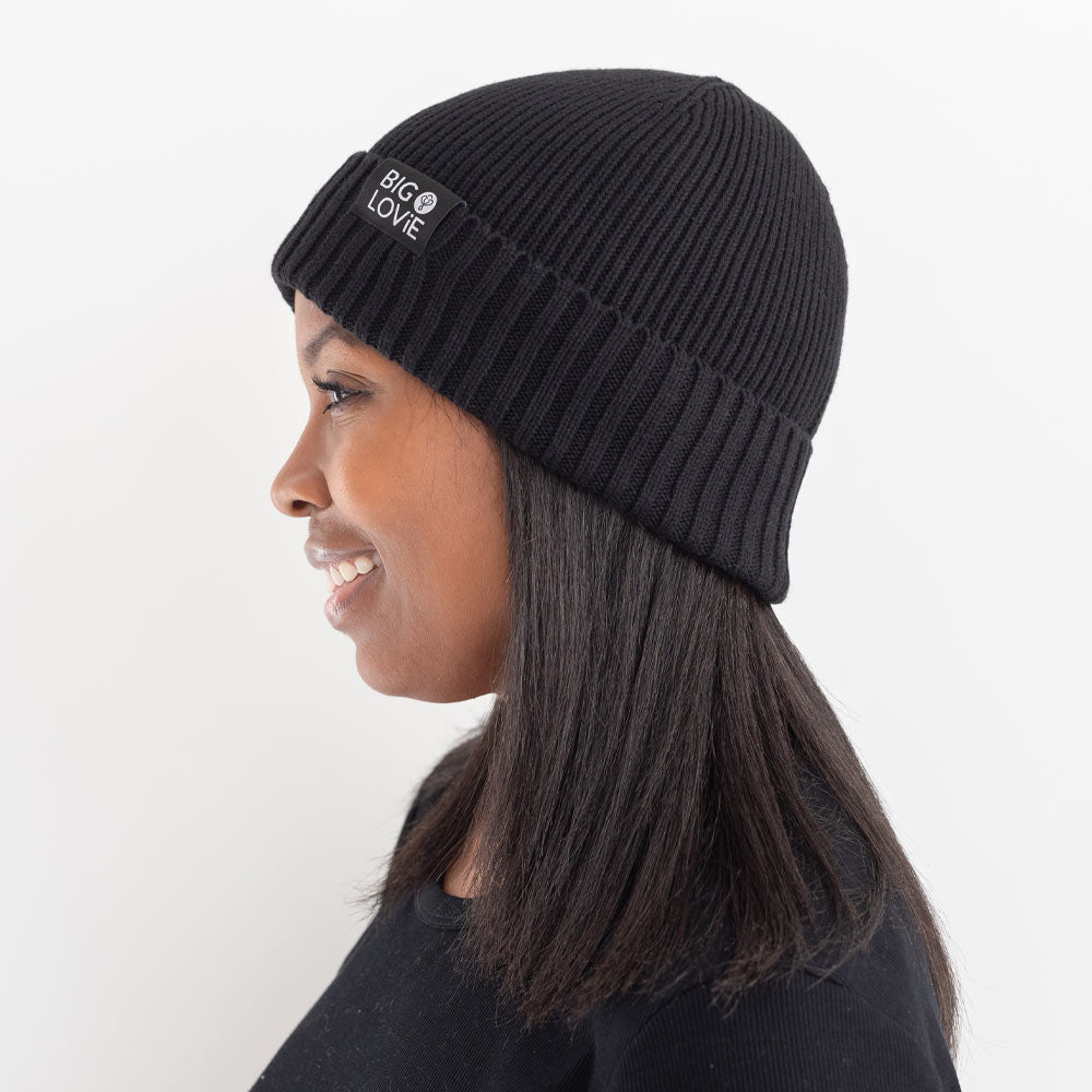 BADASS COTTON CASHMERE BEANIE | BLACK