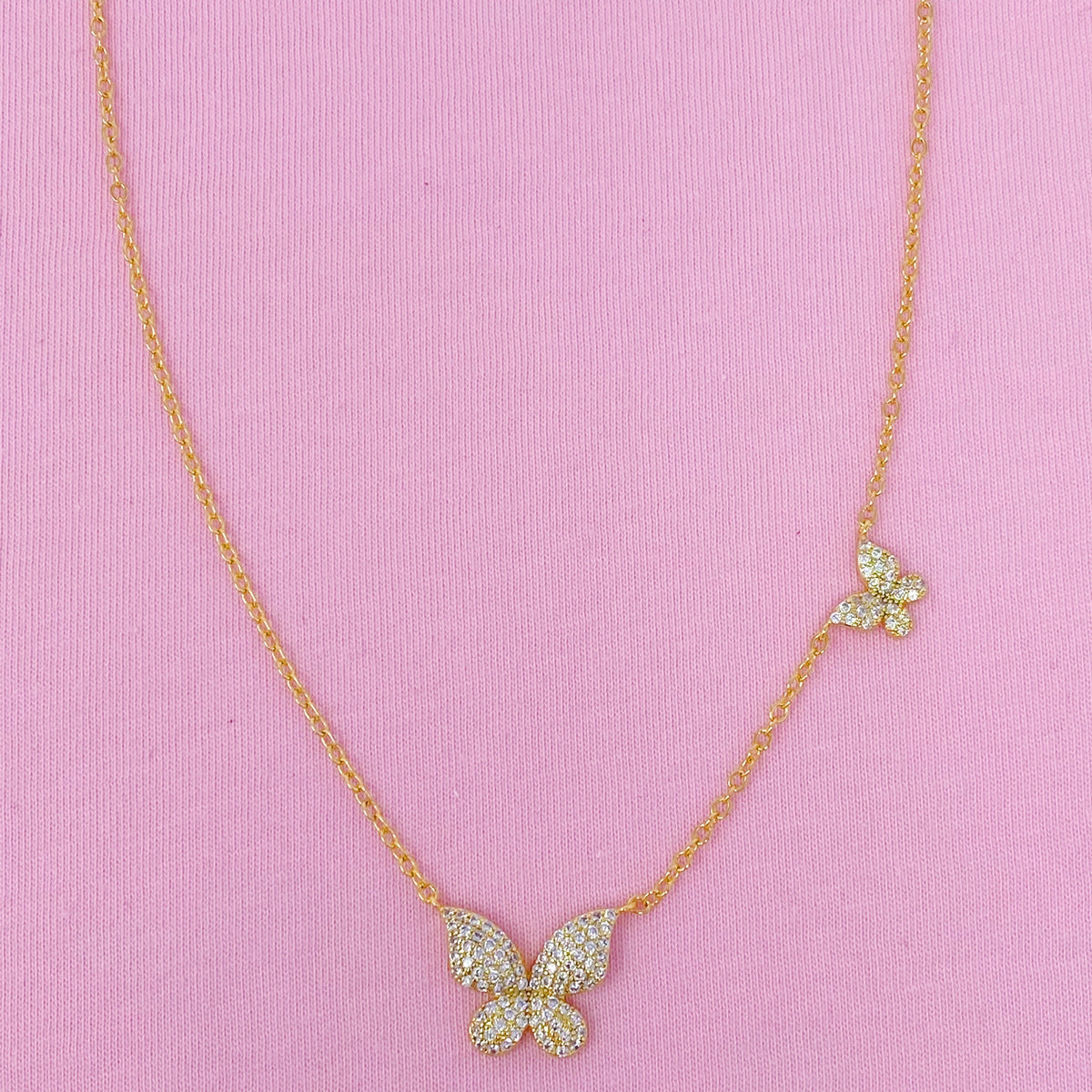 Double Shine Butterfly Necklace