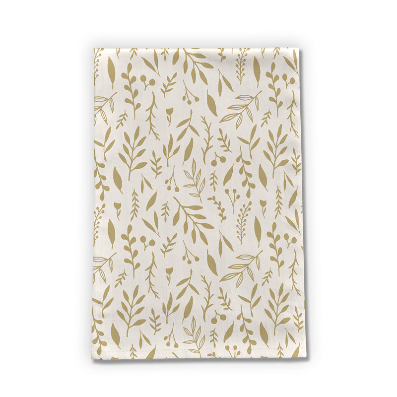 Gold Falling Leaves Tea Towels