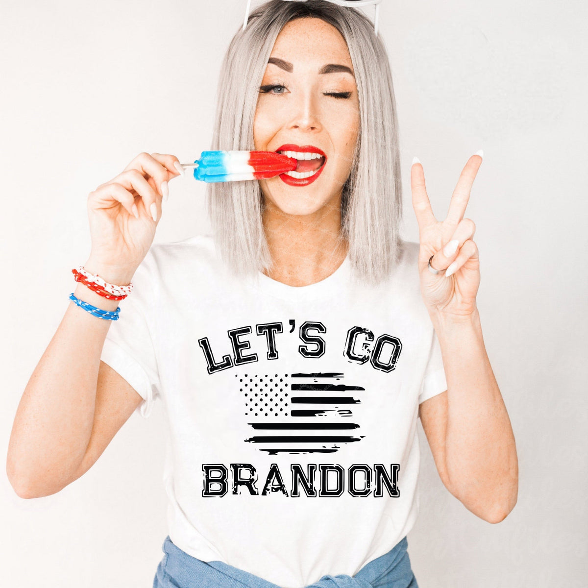 Let's Go Brandon w/ Black Distressed American Flag - Design 6