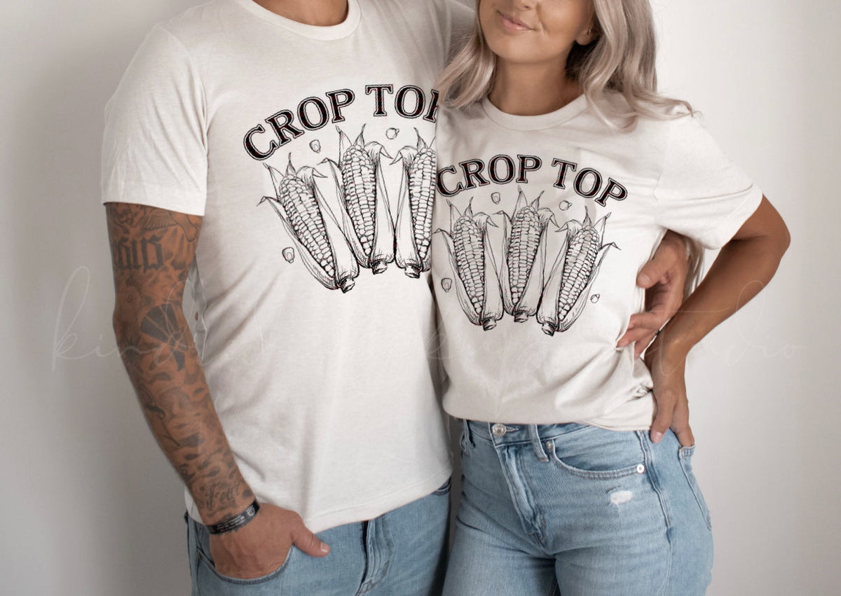 Crop Top w/ Corn - Black Ink