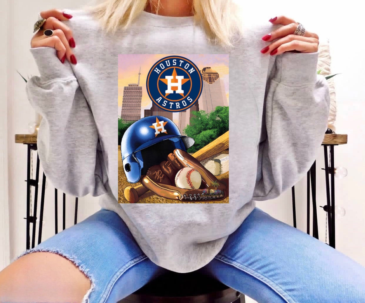 Astros - w/ Baseball Equipment & Landscape Poster