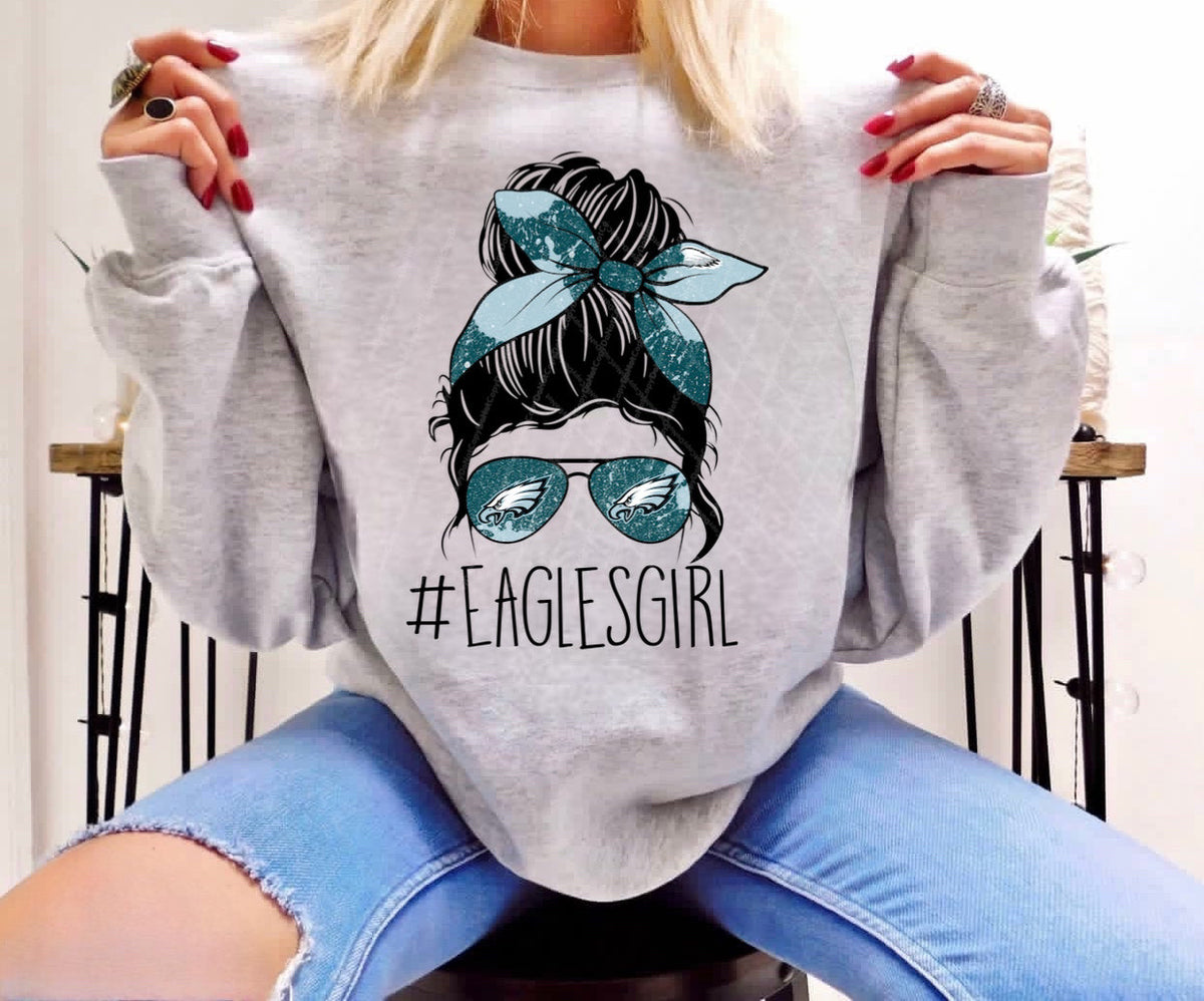 Eagles - w/ Messy Bun #EAGLESGIRL