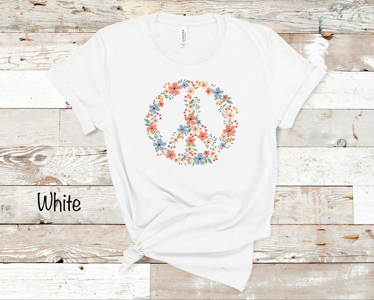Floral Peace Graphic T-Shirt / Sweatshirt Unisex Sizing