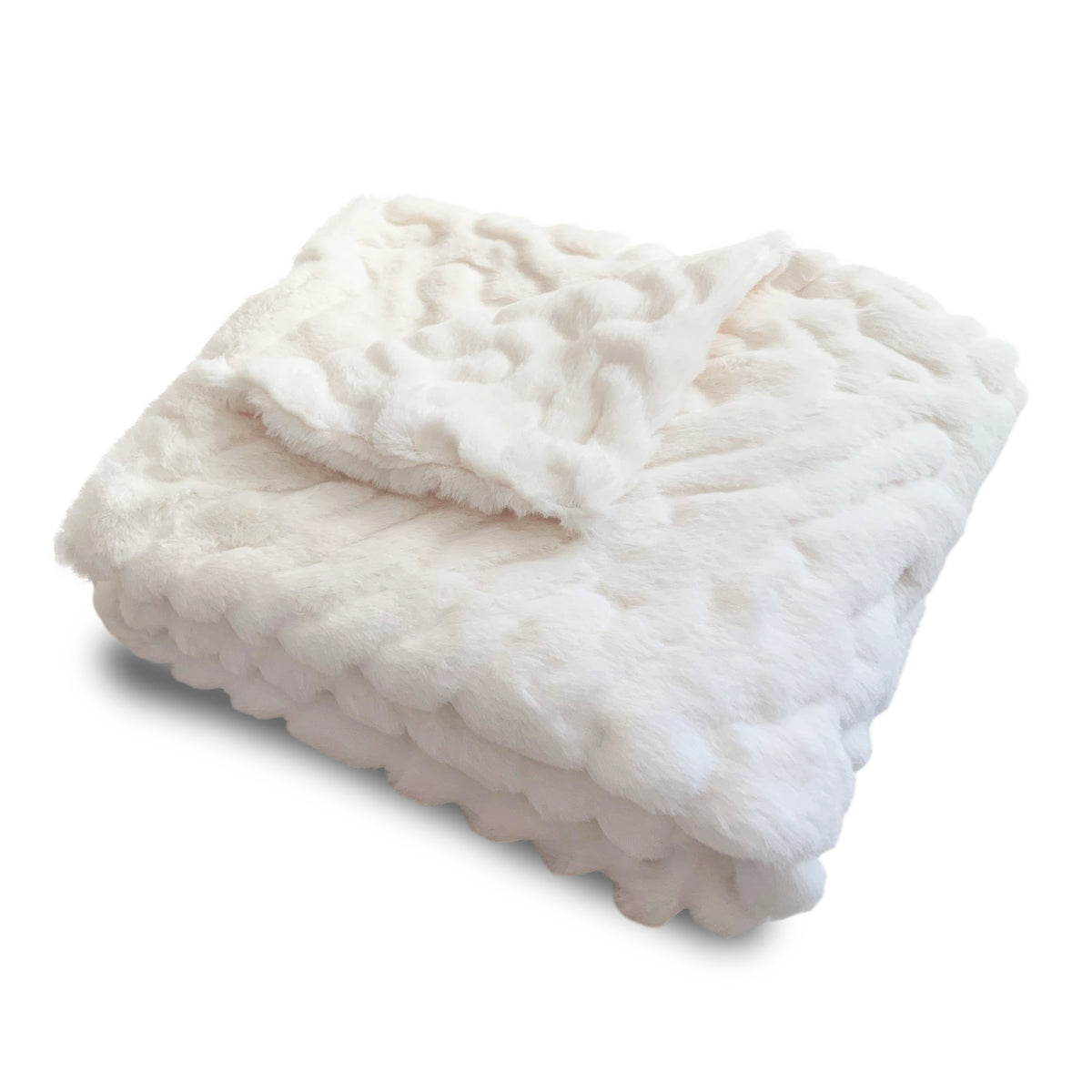 FAUX FUR ROYAL CREAM BABY BLANKET IN GIFT BOX (MPB4)