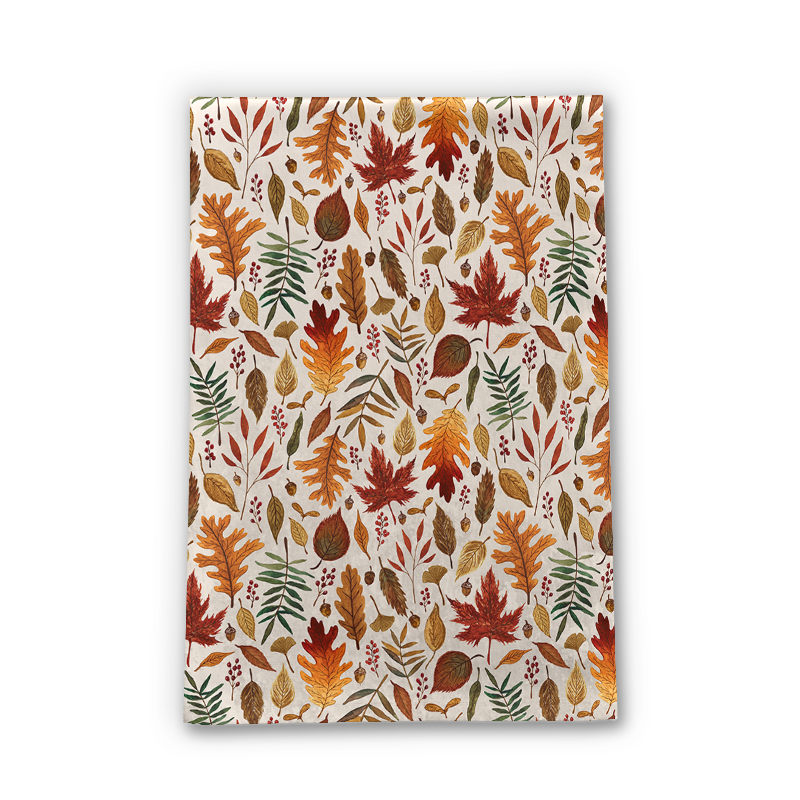 Watercolor Fall Leaves Tea Towel