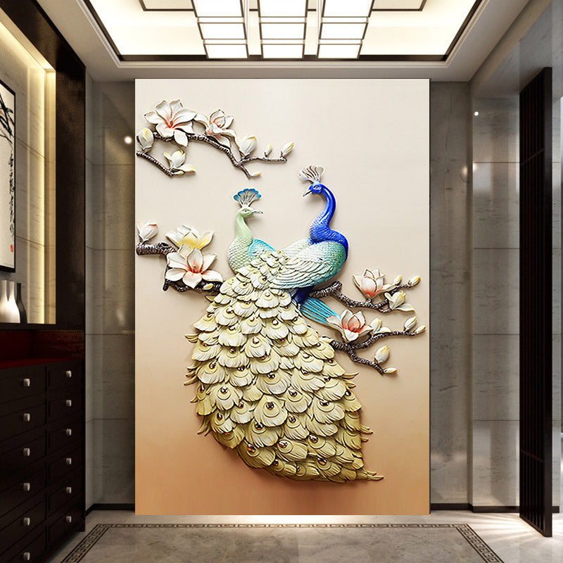 5D Diamond Painting of Peacock for Living Room Decor
