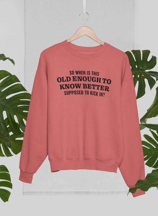 Old Enough to Know Better Sweat Shirt