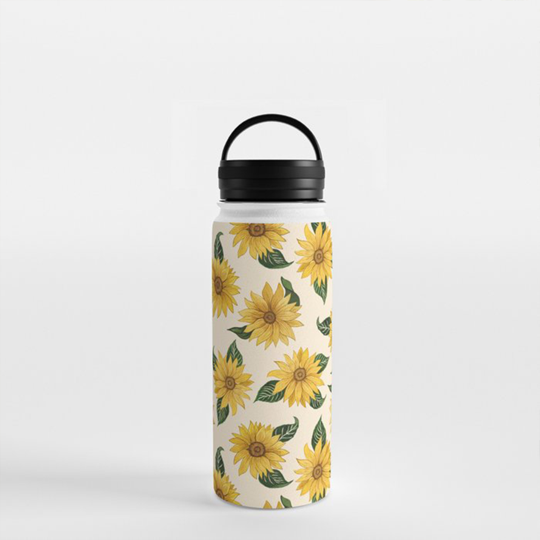 Summer Sunflower Handle Lid Water Bottle