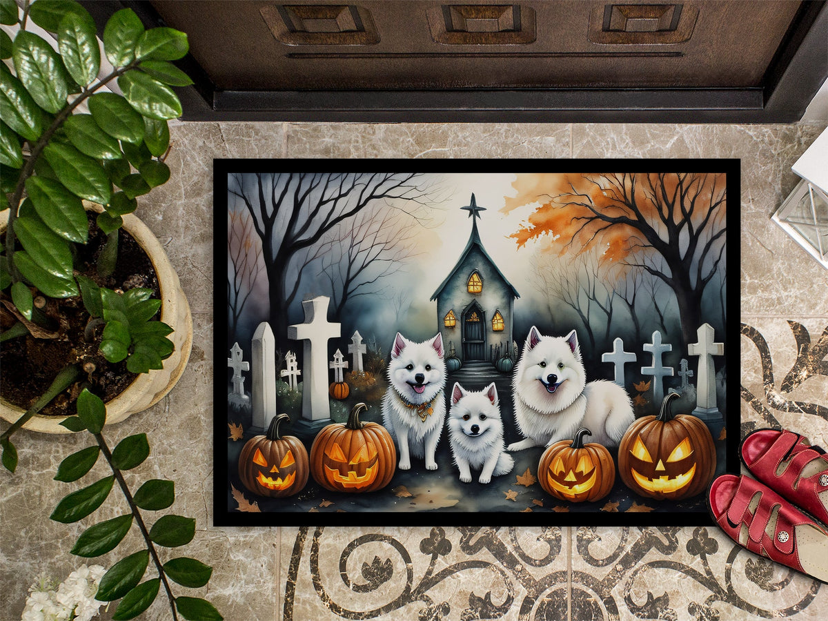 American Eskimo Spooky Halloween Doormat
