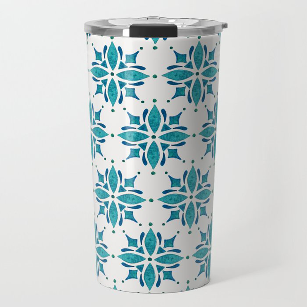 Teal Tile Travel Mug