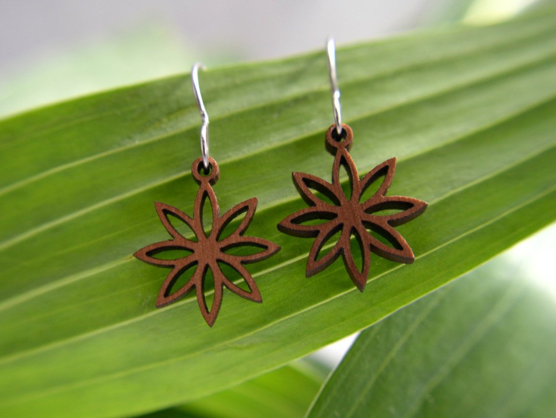 Lotus Blossom Earrings in cherry