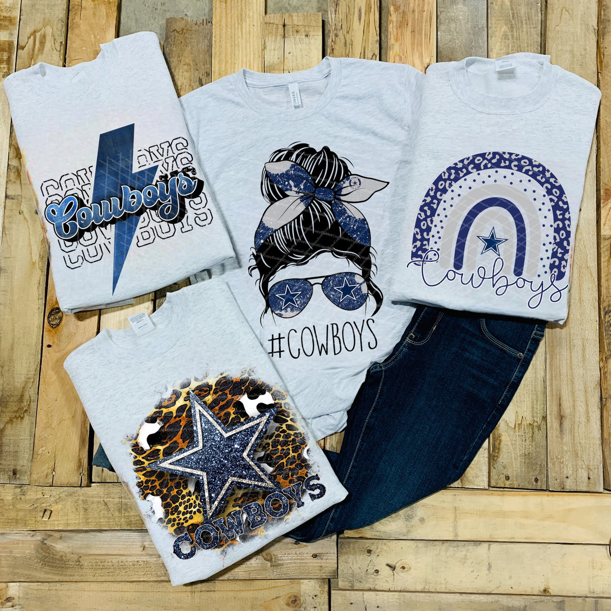 Cowboys - w/ Leopard & Glitter Print Star