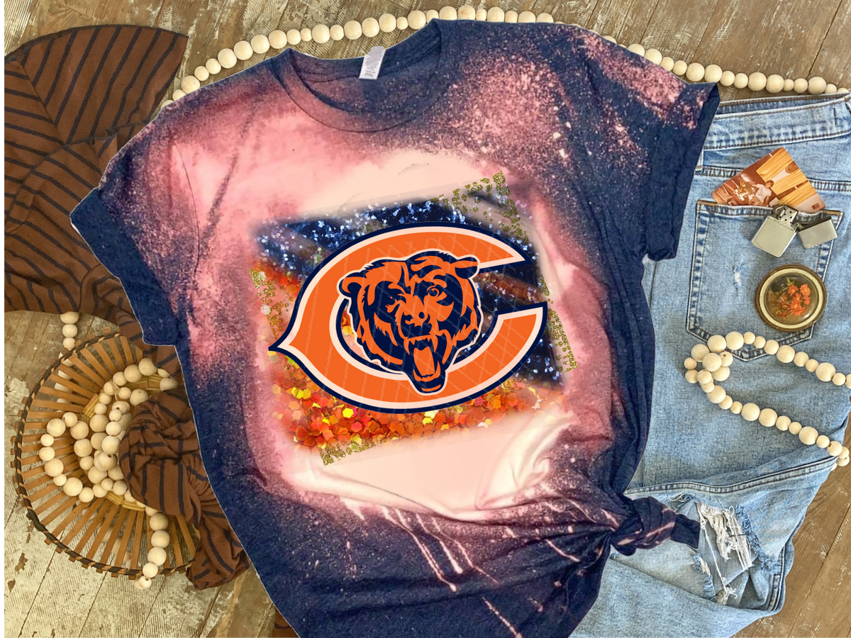 Bear - Chicago w/ Glitter Print Blue & Orange & Large C