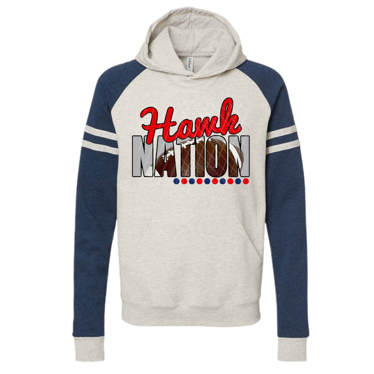 Hawk Nation w/ Red & Blue & Real Football - 10 Color Options