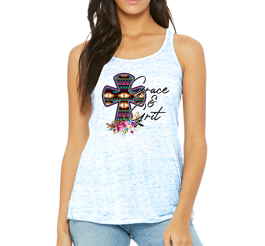 Grace & Grit w/ Aztec Floral Cross
