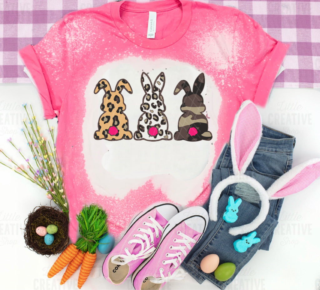 3 Bunny w/ Leopard & Camo Print