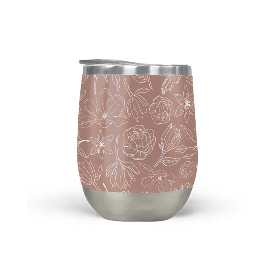 Mauve Magnolia Wine Tumbler