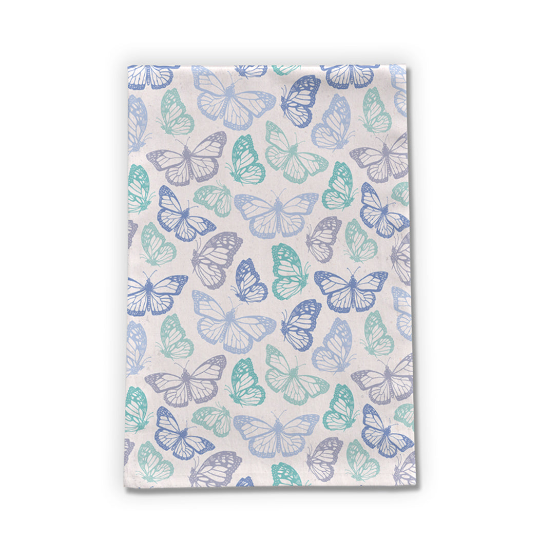 Purple and Green Butterfly Tea Towel