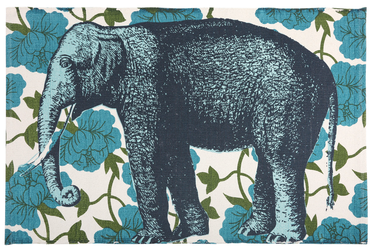 Elephant Floral Bath Mat 24"x36"