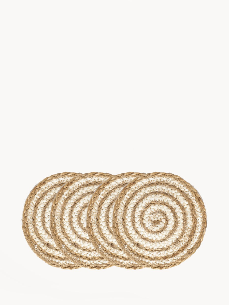 Kata Spiral Coaster Trivet - Natural (Set of 4)