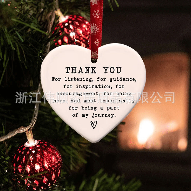I Wish You Lived Next Door Ceramic Heart Pendant