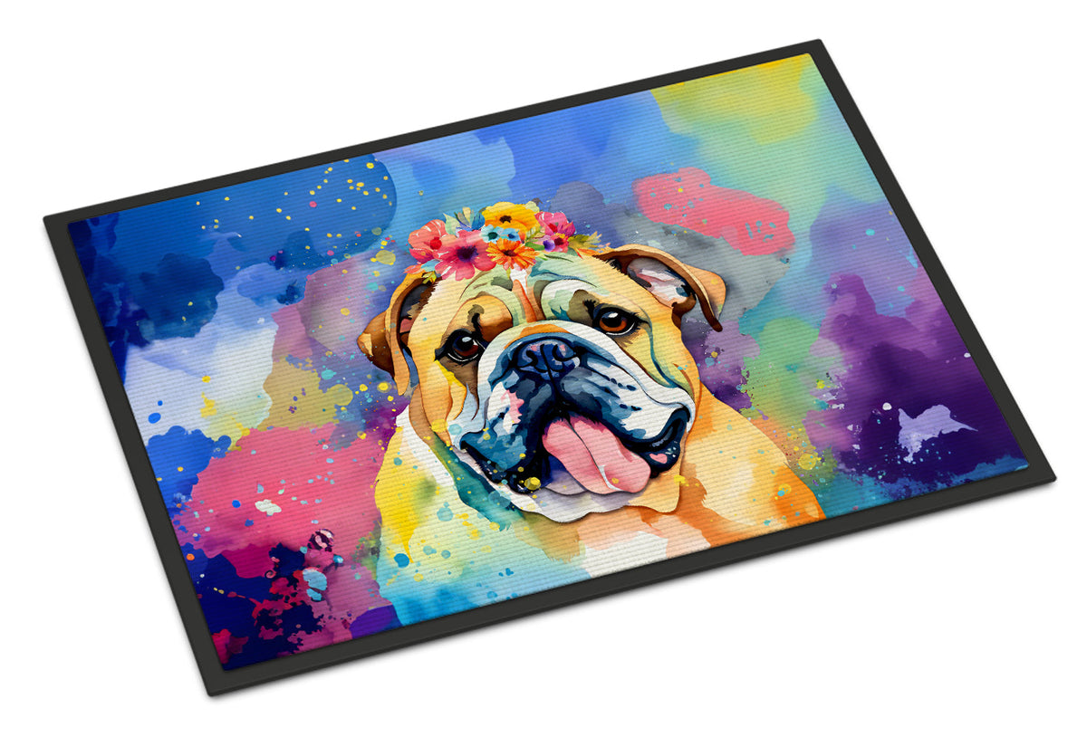 English Bulldog Hippie Dawg Doormat