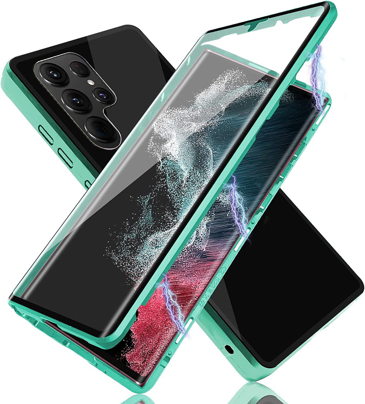 Magnetic Metal Dual-Sided Glass Case for Samsung S22