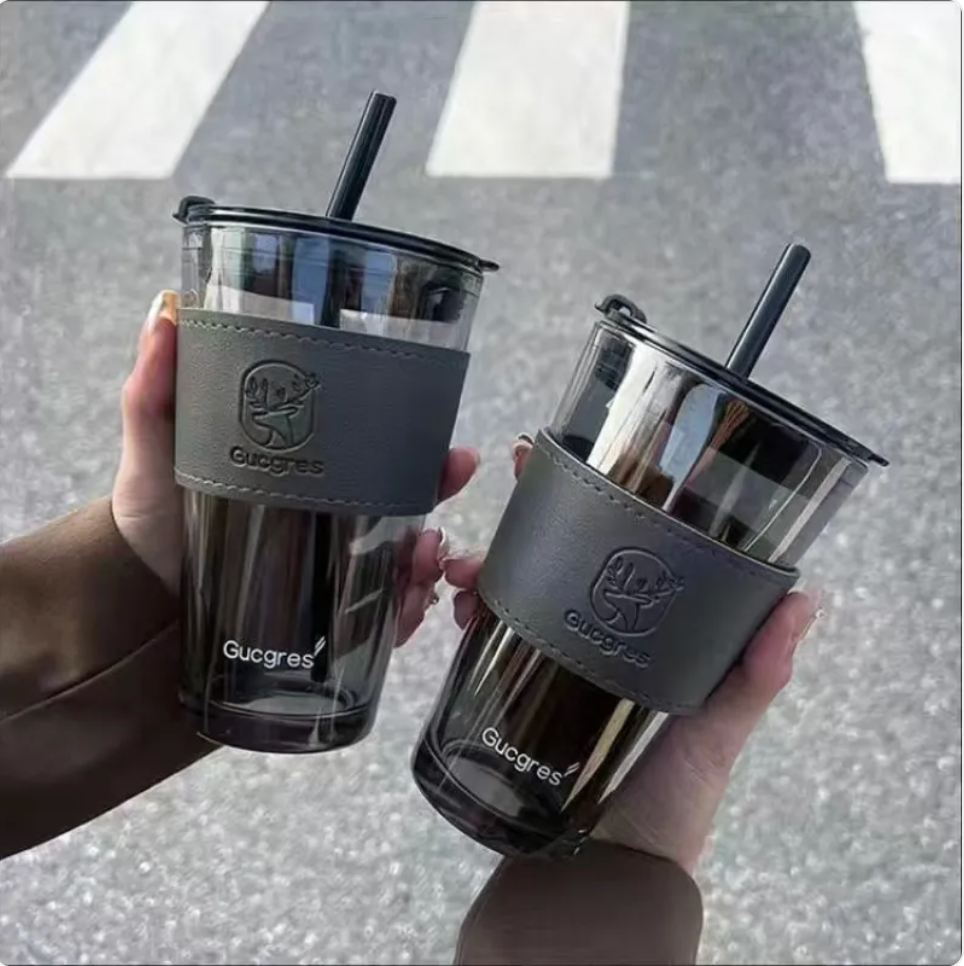 Double-Layer Glass Drink Cup