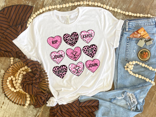 Yellowstone Leopard Print MIXED Pink Hearts - Design 1