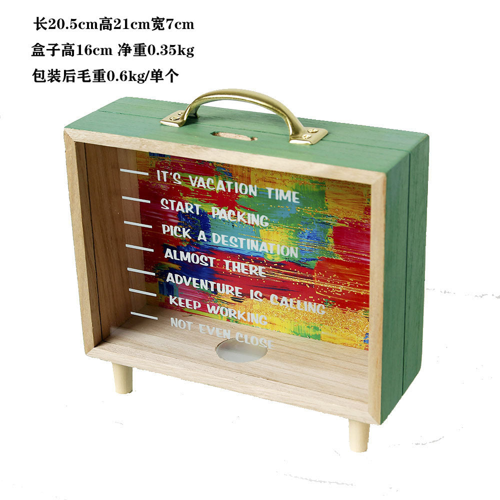 Nordic Creative Wooden Piggy Bank for Desktop Decor