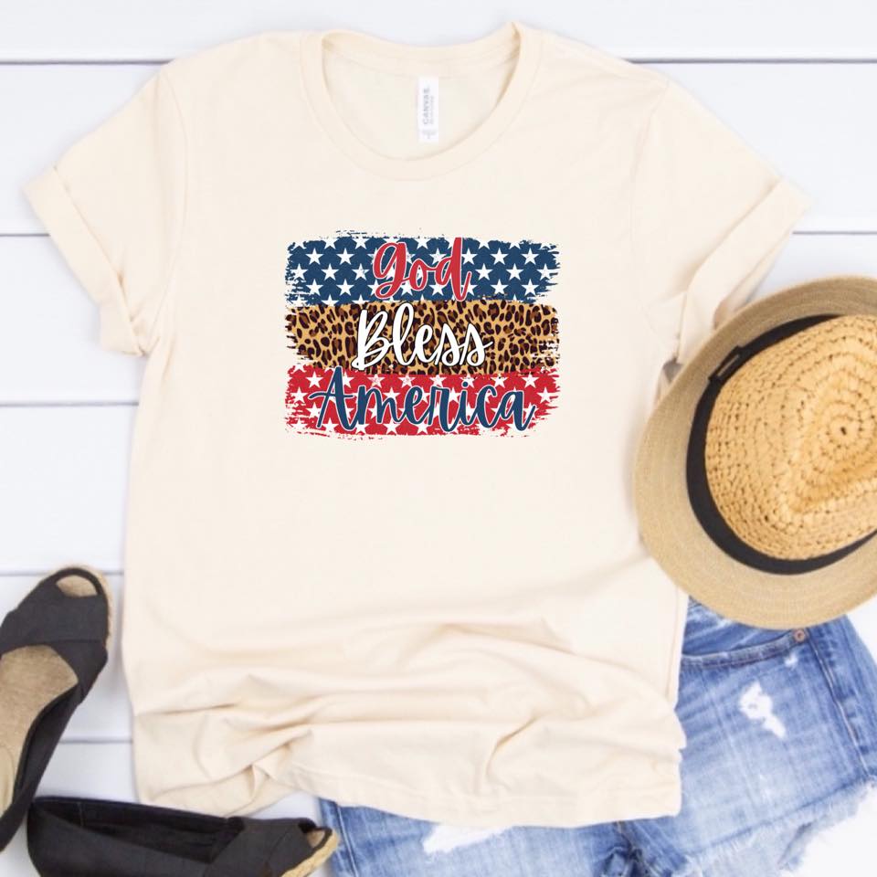 God Bless America w/ Stars & Leopard - 15 Style Options