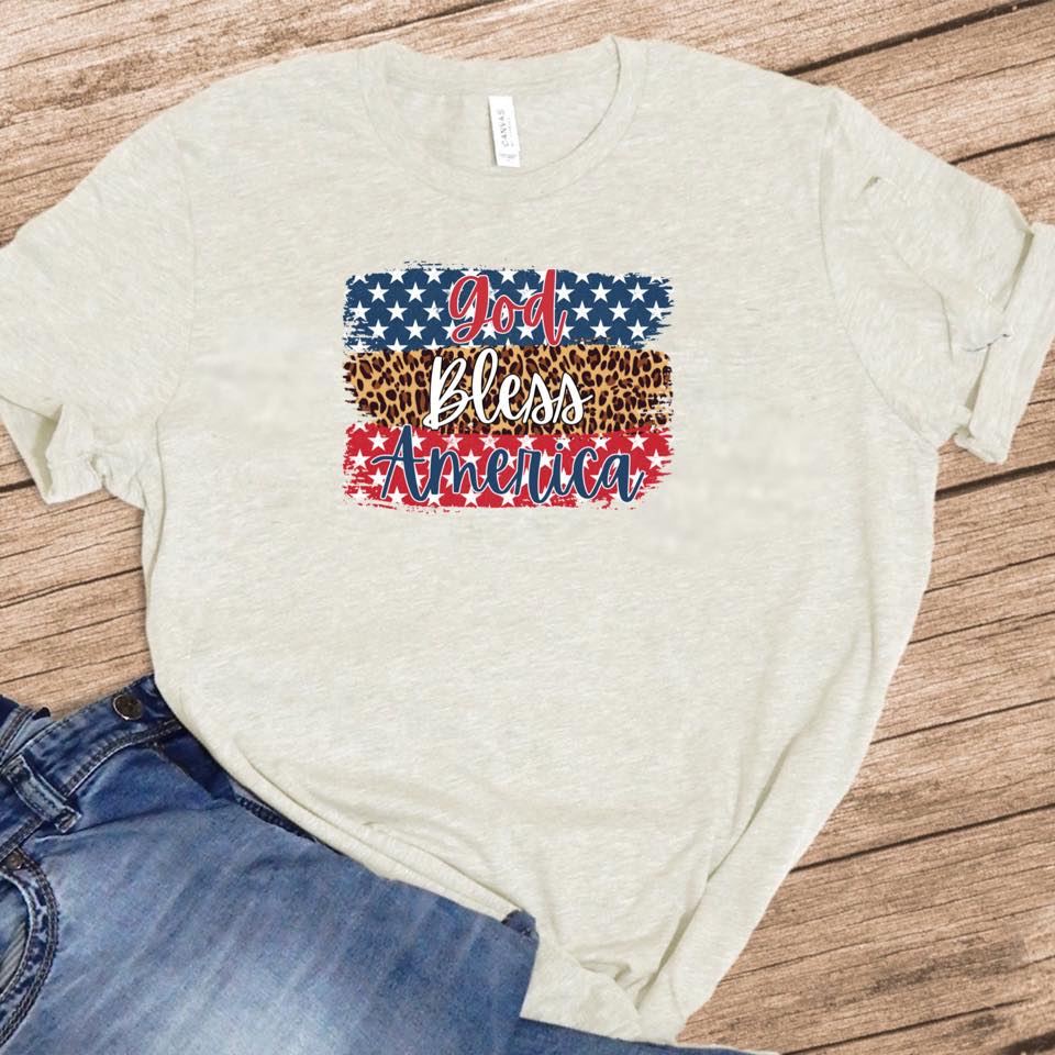 God Bless America w/ Stars & Leopard - 15 Style Options