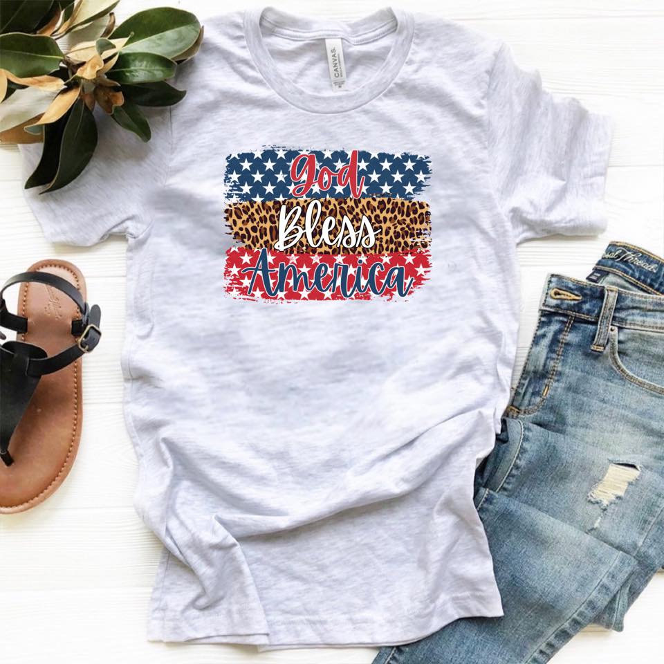 God Bless America w/ Stars & Leopard - 15 Style Options