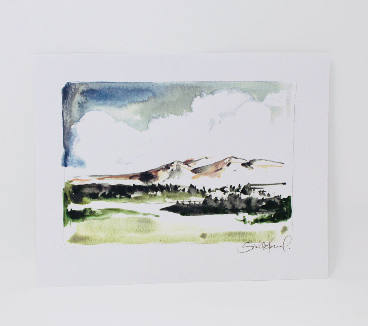 Mountain Landscape 11x14 Print- Simple Impressionistic Watercolor Print, Home Decor, Wall Art