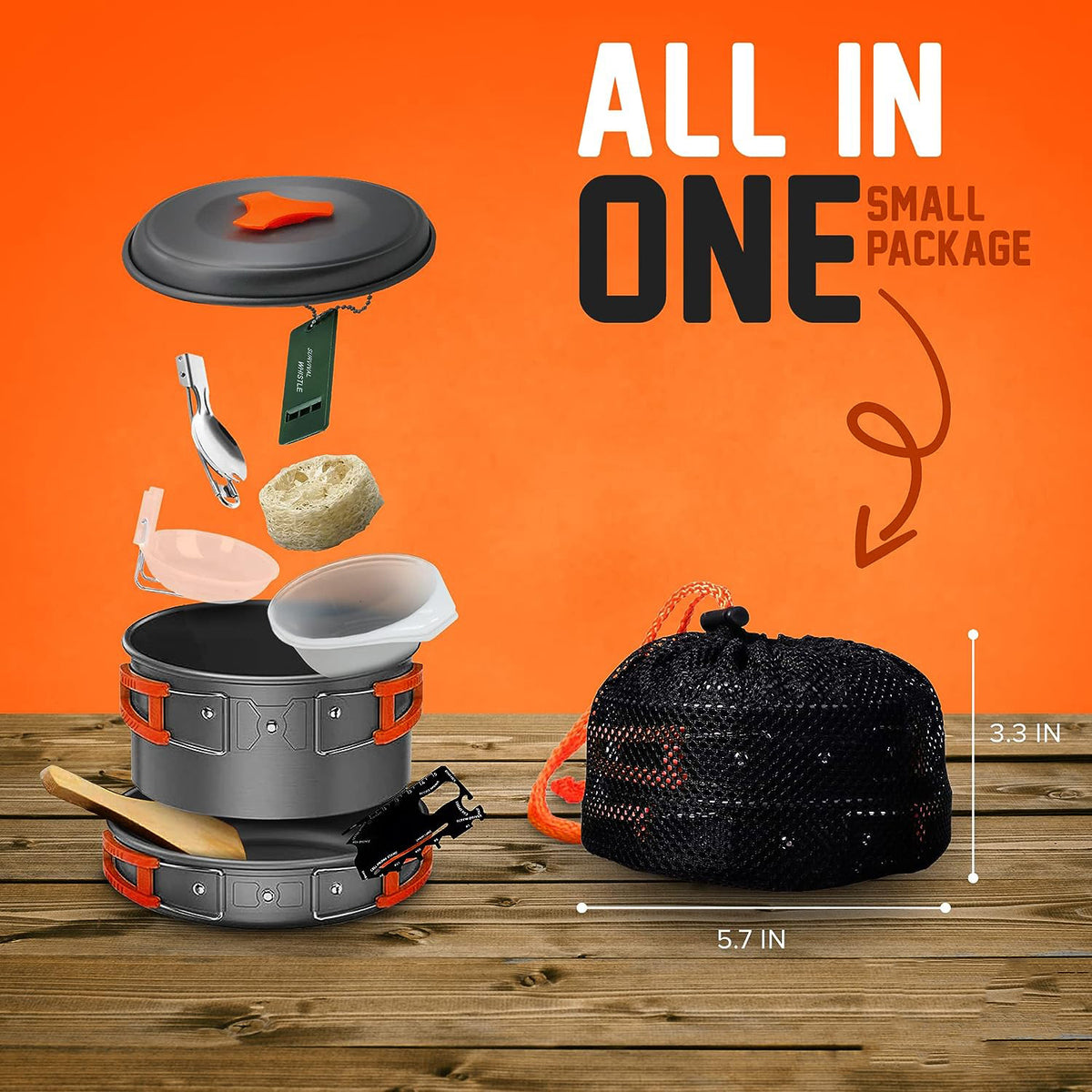 Portable Outdoor Camping Cookware Set with Stove