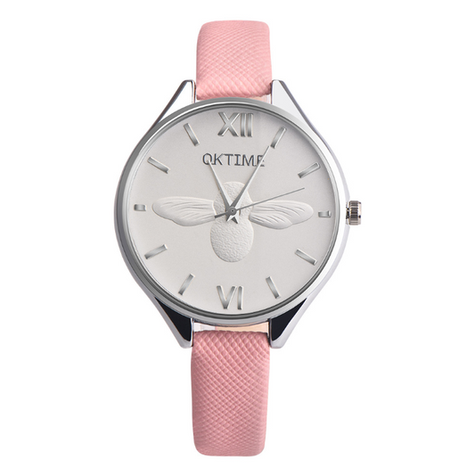 3D Bee Women's Watch with Leather Strap