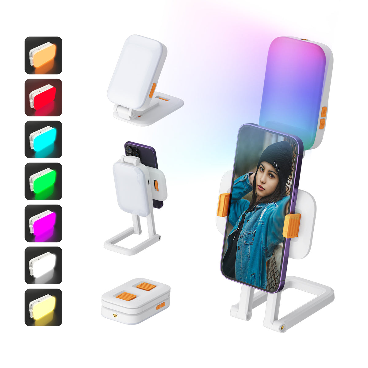 Portable LED Desk Light for Streaming and Selfies