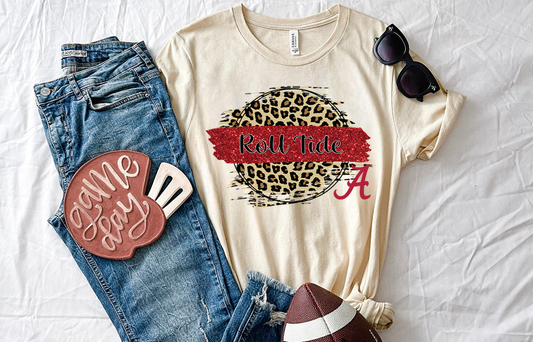 Alabama Crimson Tide w/ Leopard Circle