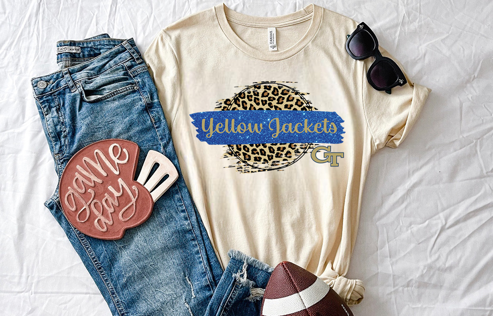 Georgia Tech Yellow Jackets w/ Leopard Circle