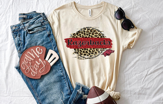 Arkansas Razorbacks w/ Leopard Circle