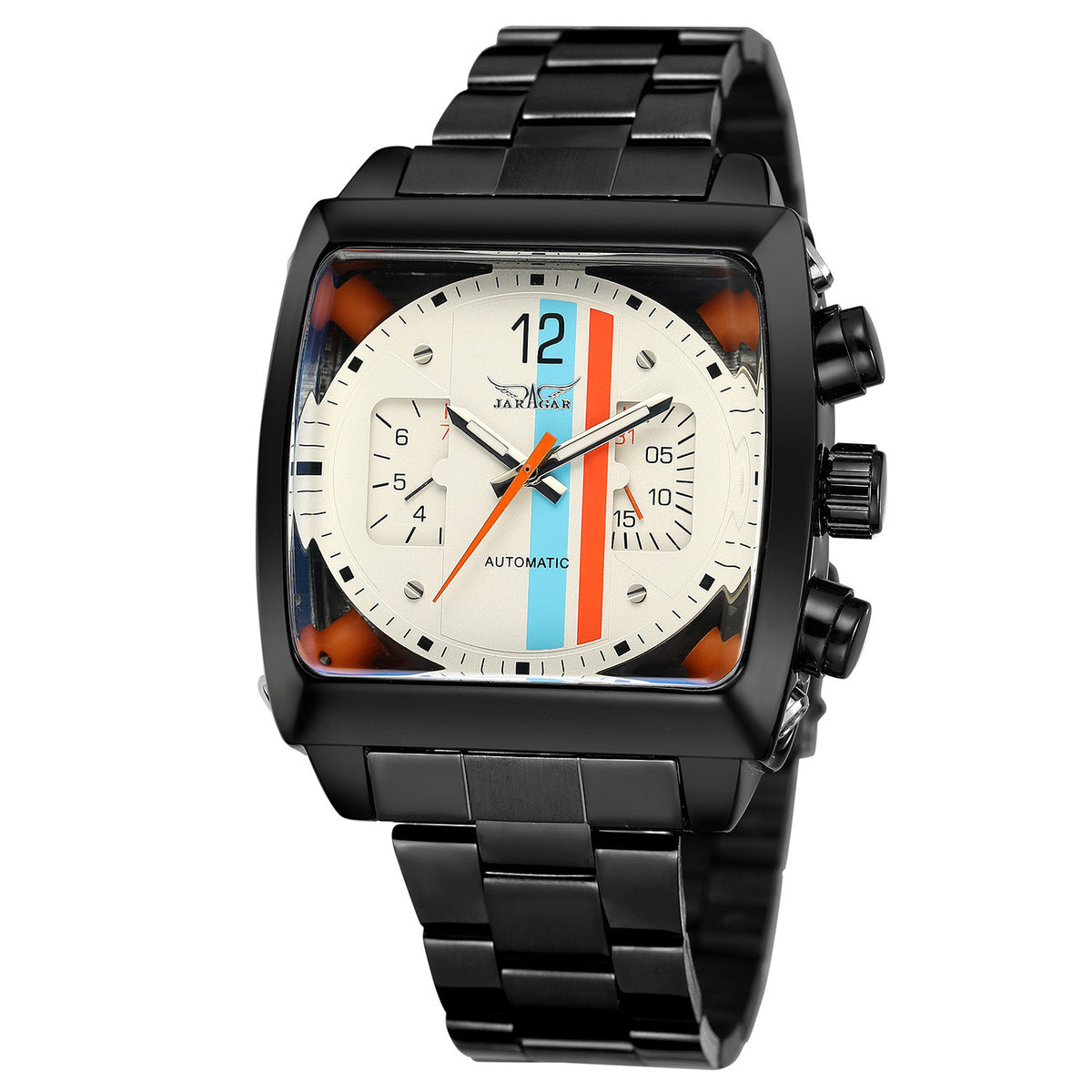 Multifunctional Square TV Style Men's Casual Watch