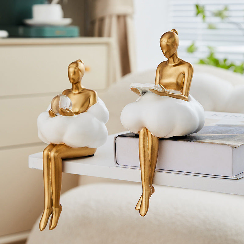 Original Design Cloud Girl Figurine for Home Decor