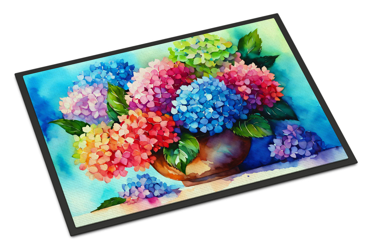 Hydrangeas in Watercolor Doormat