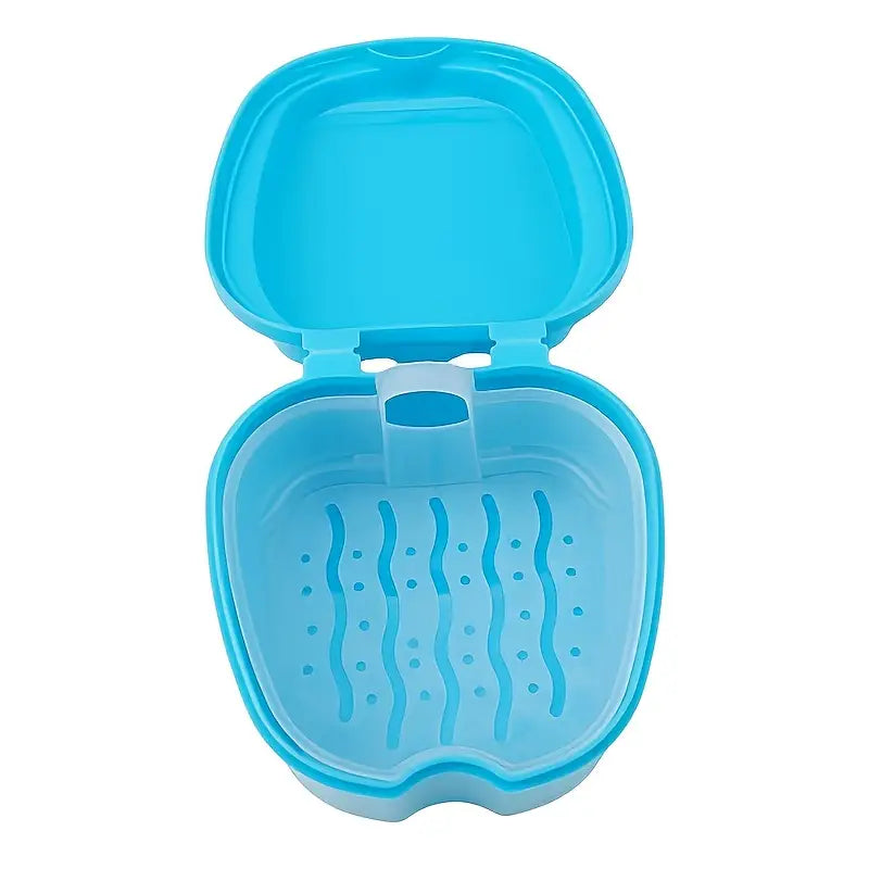 Apple-Shaped Retainer Cleaner Case for Dentures