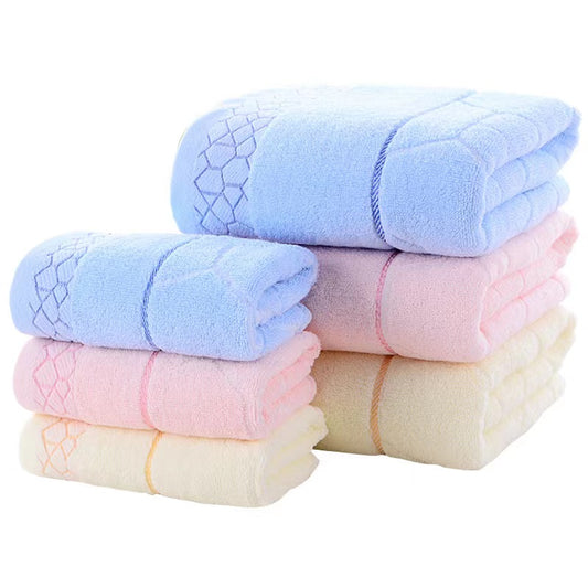 3pcs Solid Color Pure Cotton Bath Towel Set